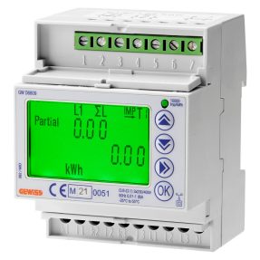 contatore di energia - mid - trifase - digitale - tramite ta/5a - ip20 - 4 moduli din