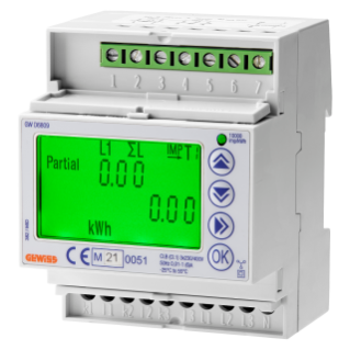 ENERGY METER - MID - THREE PHASE - DIGITAL - USING TA/5A - IP20 - 4 MODULES - DIN RAIL MOUNTING