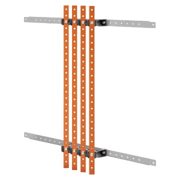 Pair of busbar-holders with crosspieces for vertical flat busbars for QDX 630L distribution boards