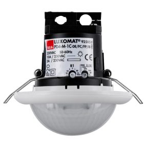 SENSORE DI PRESENZA ON/OFF MASTER IP20 CON CREPUSCOLARE INTEGRATO A INCASSO - OTTICA B PER GRANDI AREE - ALTEZZA MASSIMA D'INSTALLAZIONE 10M.