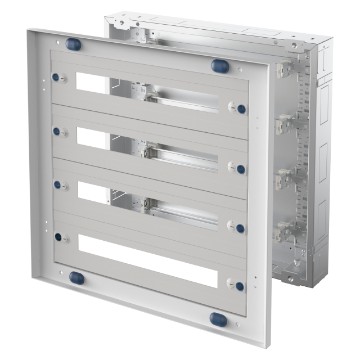 Cuadros preequipados de chapa de acero barnizado - Color gris RAL 7035 Completo de paneles para aparatos modulares - Sin puerta