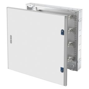 TABLOU DE DISTRIBUȚIE CVX 160I - MONTARE ÎNCASTRATĂ - 600x600x105 - 96(24x4) MODULE - IP40 - UȘĂ GOALĂ din TABLĂ - CU 2 ÎNCUIETORI - gri RAL7035