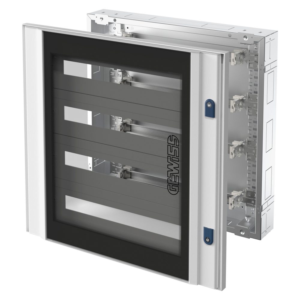  cvx distribution board 160i - flush-mounting - 600x1000x105 - 144(24x6) modules - ip40 - glass door with 2 locks - grey ral7035