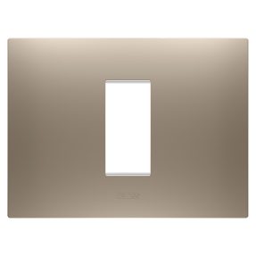 placa ego - en tecnopolímero barnizado - 1 módulo - bronce claro - chorusmart