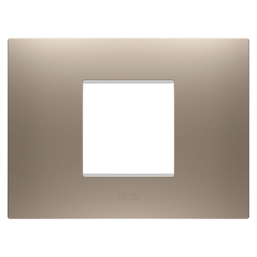  placa ego - en tecnopolímero barnizado - 2 módulos - bronce claro - chorusmart