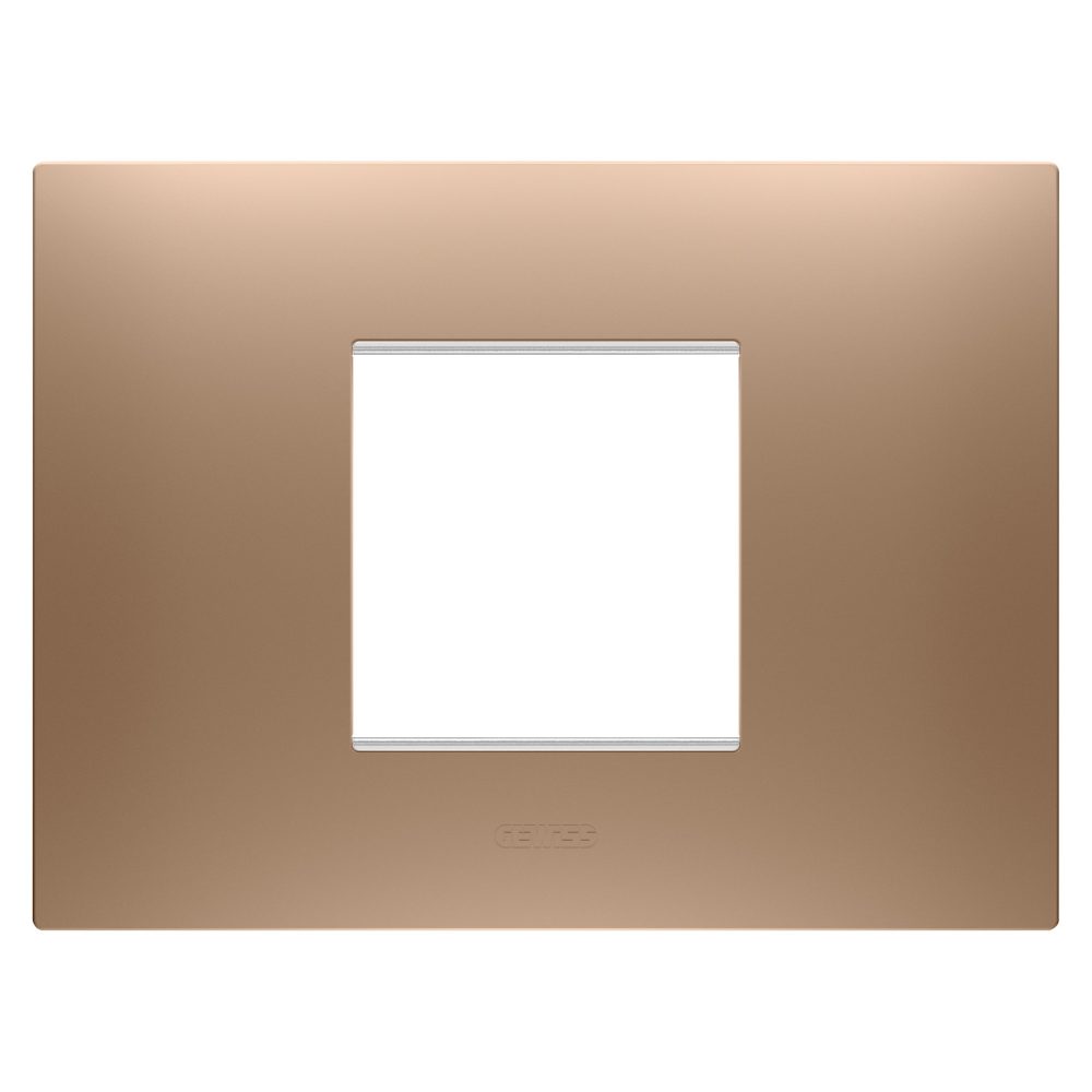  ego plate - in painted technopolymer - 2 modules - soft copper - chorusmart
