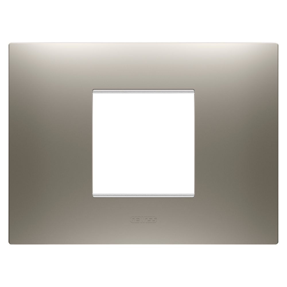  placa ego - en tecnopolímero barnizado - 2 módulos - acero - chorusmart