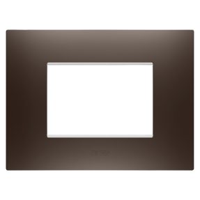 placa ego - en tecnopolímero barnizado - 3 módulos - marrón sombra - chorusmart