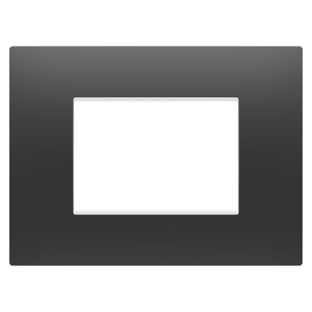  placa ego - en tecnopolímero - 3 módulos - negro satinado - chorusmart