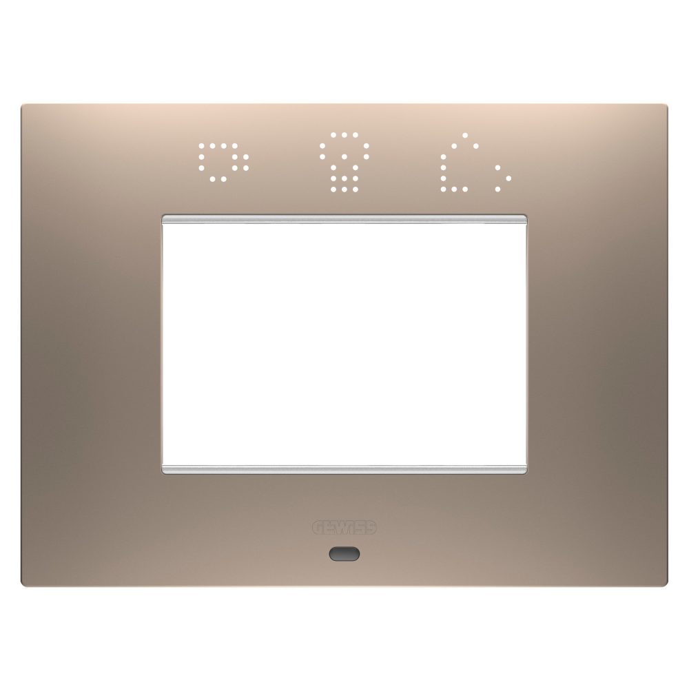  placca ego smart - in tecnopolimero verniciato - 3 posti - bronzo chiaro - chorusmart