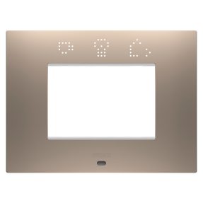 plaque ego smart - en technopolymère peint - 3 modules - bronze clair - chorusmart