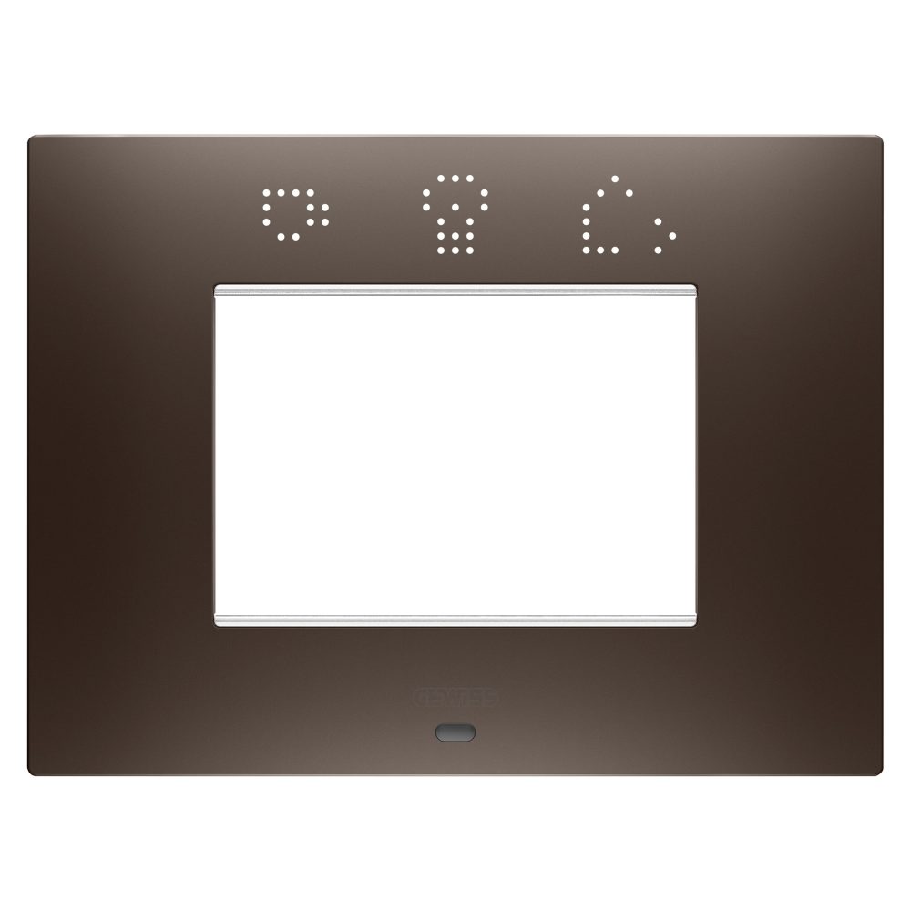  ego smart plate - in painted technopolymer - 3 modules - brown shade - chorusmart