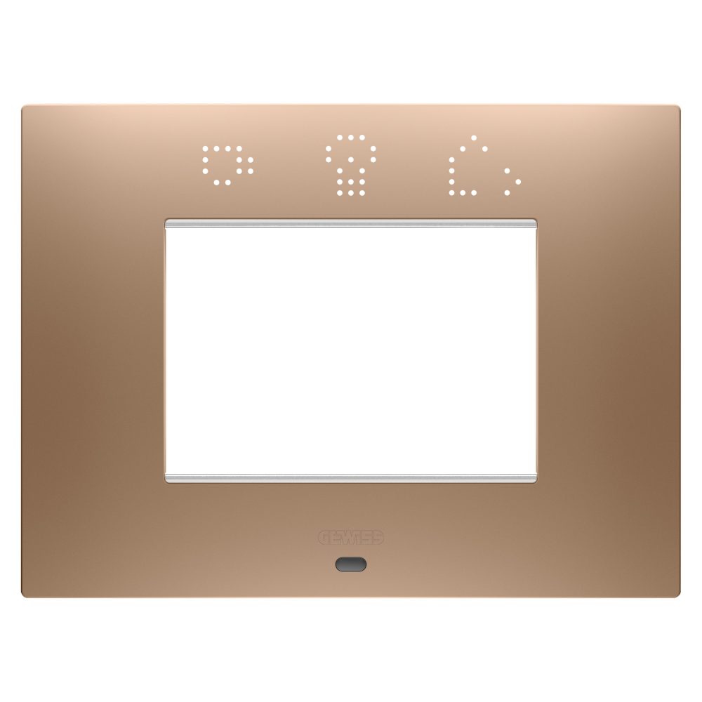  ego smart plate - in painted technopolymer - 3 modules - soft copper - chorusmart