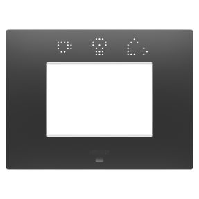 plaque ego smart - en technopolymère peint - 3 modules - noir satin - chorusmart