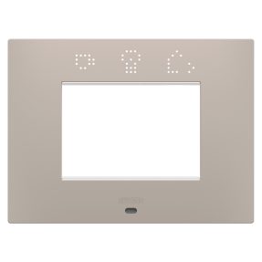 plaque ego smart - en technopolymère peint - 3 modules - sable foncé - chorusmart