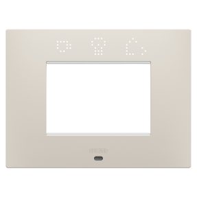 abdeckrahmen ego smart - in lackiertem technopolymer - 3 module - naturbeige - chorusmart