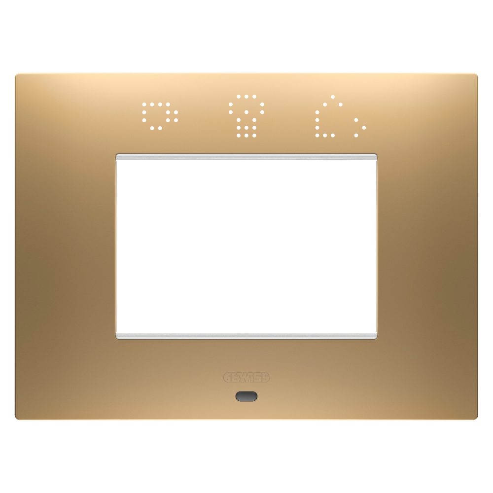  ego smart plate - in painted technopolymer - 3 modules - gold - chorusmart