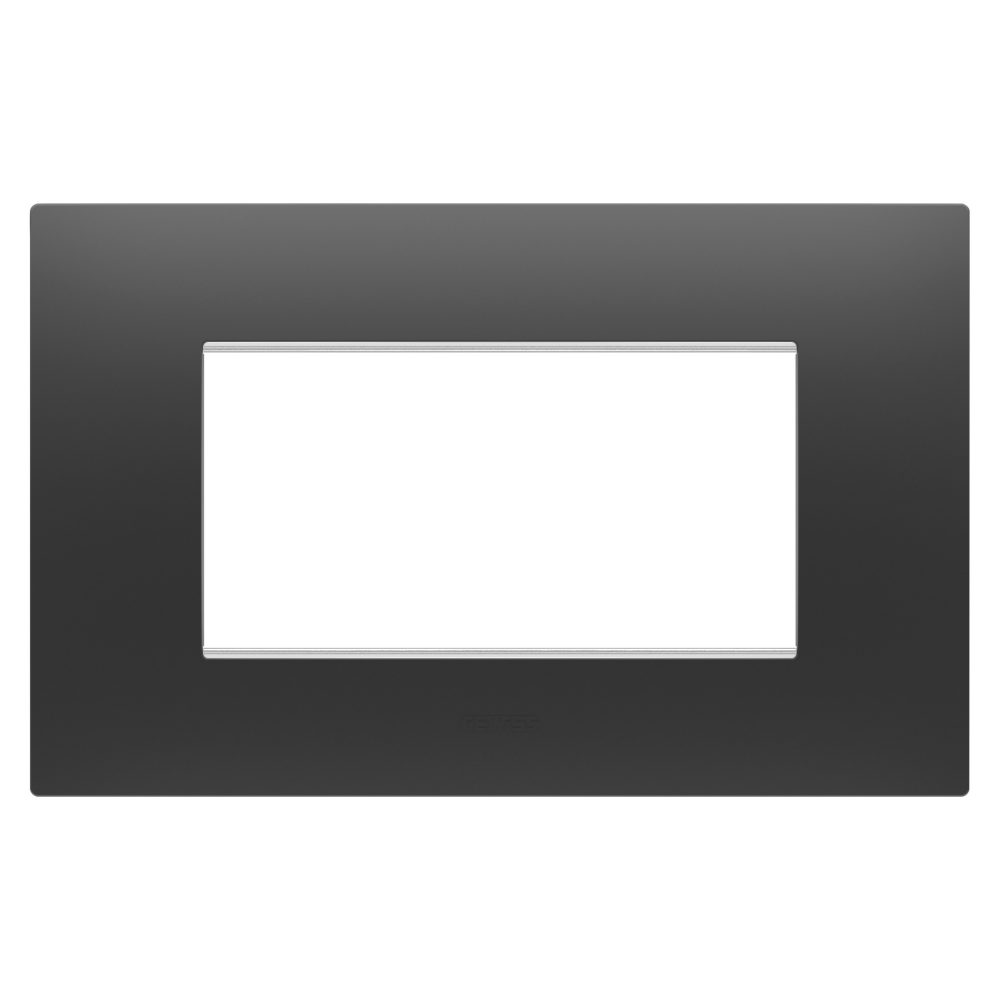  placa ego - en tecnopolímero - 4 módulos - negro satinado - chorusmart