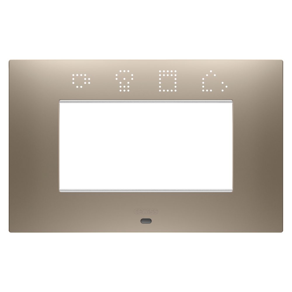  placca ego smart - in tecnopolimero verniciato - 4 posti - bronzo chiaro - chorusmart