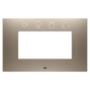 abdeckrahmen ego smart - in lackiertem technopolymer - 4 module - hellbronze - chorusmart