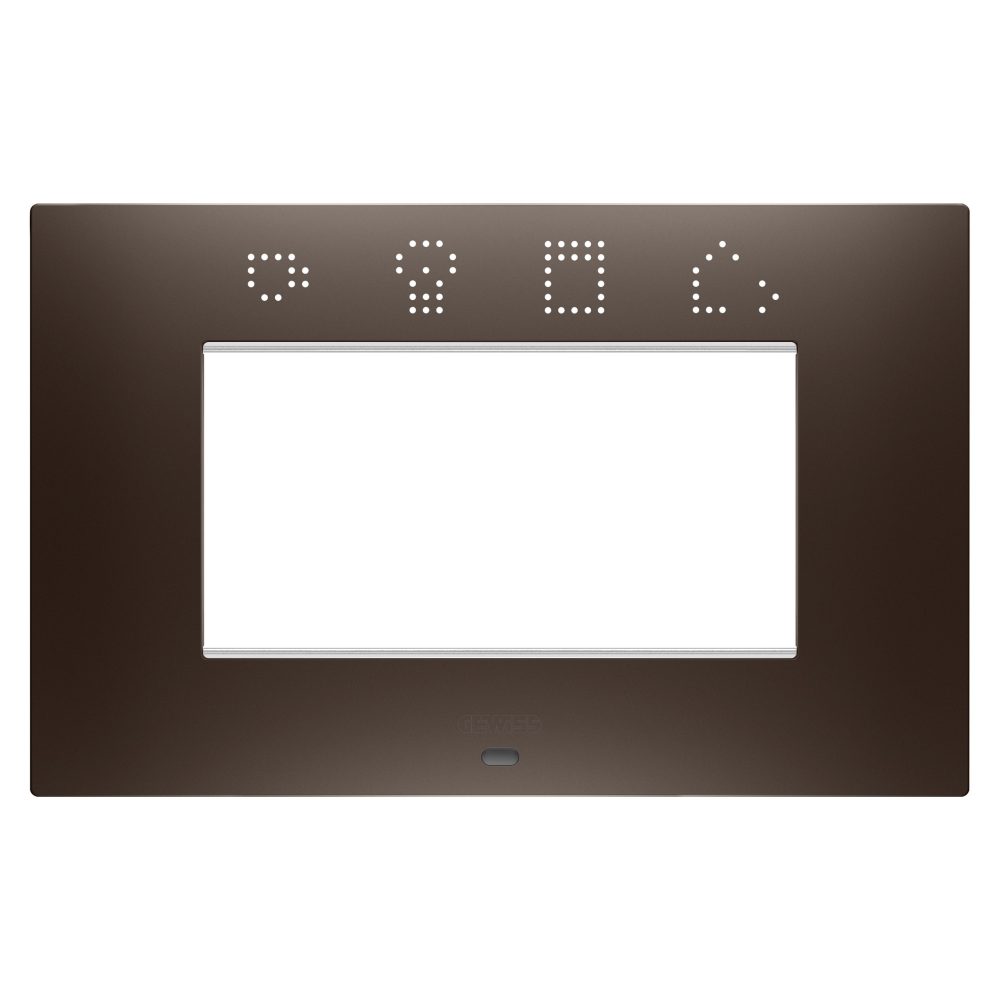  ego smart plate - in painted technopolymer - 4 modules - brown shade - chorusmart