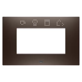 plaque ego smart - en technopolymère peint - 4 modules - teinte marron - chorusmart