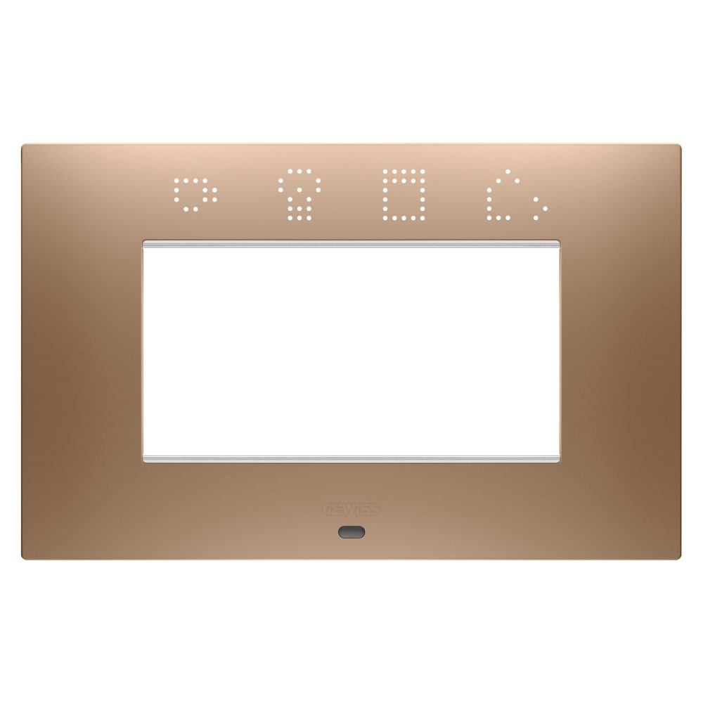  plaque ego smart - en technopolymère peint - 4 modules - cuivre doux - chorusmart