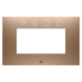 abdeckrahmen ego smart - in lackiertem technopolymer - 4 module - weichkupfer - chorusmart