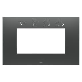 abdeckrahmen ego smart - in lackiertem technopolymer - 4 module - schwarz satiniert - chorusmart