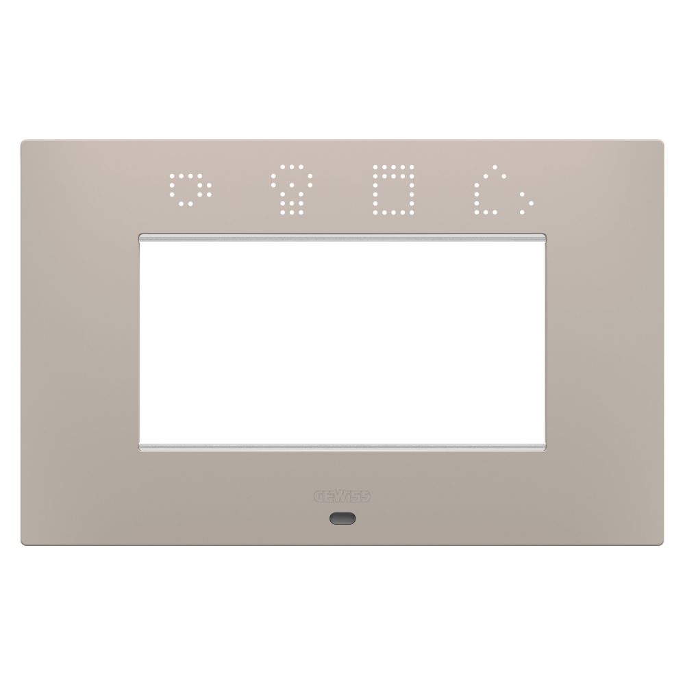  placca ego smart - in tecnopolimero verniciato - 4 posti - dark sand - chorusmart