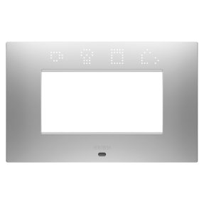 abdeckrahmen ego smart - in lackiertem technopolymer - 4 module - magnetisch grau - chorusmart