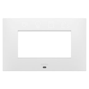 plaque ego smart - en technopolymère peint - 4 modules - blanc satin - chorusmart