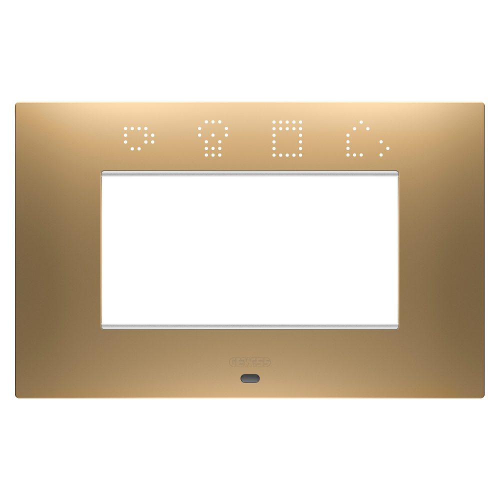  ego smart plate - in painted technopolymer - 4 modules - gold - chorusmart