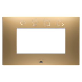 abdeckrahmen ego smart - in lackiertem technopolymer - 4 module - gold - chorusmart