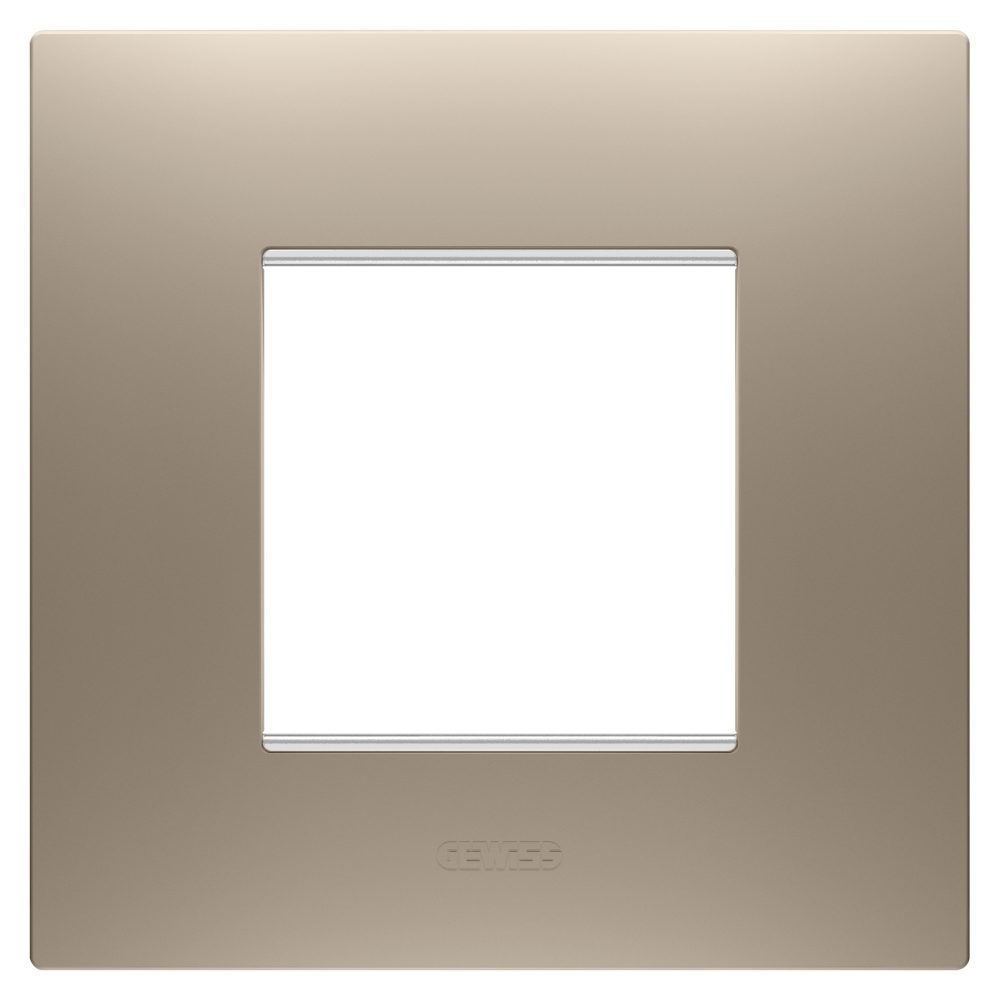  placa ego international - en tecnopolímero barnizado - 2 módulos - bronce claro - chorusmart