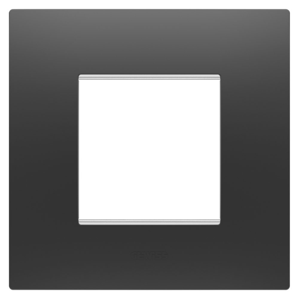  abdeckrahmen ego international - in technopolymer - 2 module - schwarz satiniert - chorusmart