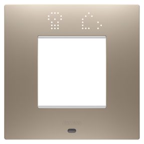 placa ego smart international - en tecnopolímero barnizado - 2 módulos - bronce claro - chorusmart