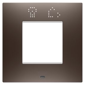 placa ego smart international - en tecnopolímero barnizado - 2 módulos - marrón sombra - chorusmart