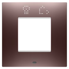 placa ego smart international - en tecnopolímero barnizado - 2 módulos - cobre - chorusmart