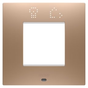 placa ego smart international - en tecnopolímero barnizado - 2 módulos - cobre claro - chorusmart