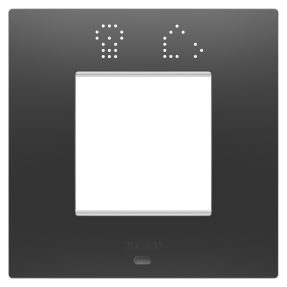 placa ego smart international - en tecnopolímero barnizado - 2 módulos - negro satinado - chorusmart