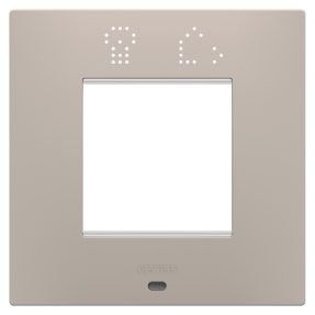 placa ego smart international - en tecnopolímero barnizado - 2 módulos - arena oscura - chorusmart