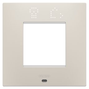 placa ego smart international - en tecnopolímero barnizado - 2 módulos - beige natural - chorusmart