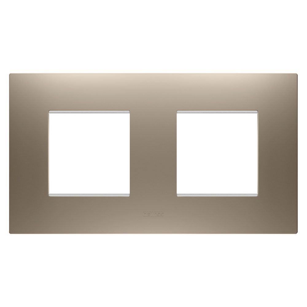  ego international plate - in painted technopolymer - 2+2 modules horizontal - light bronze - chorusmart
