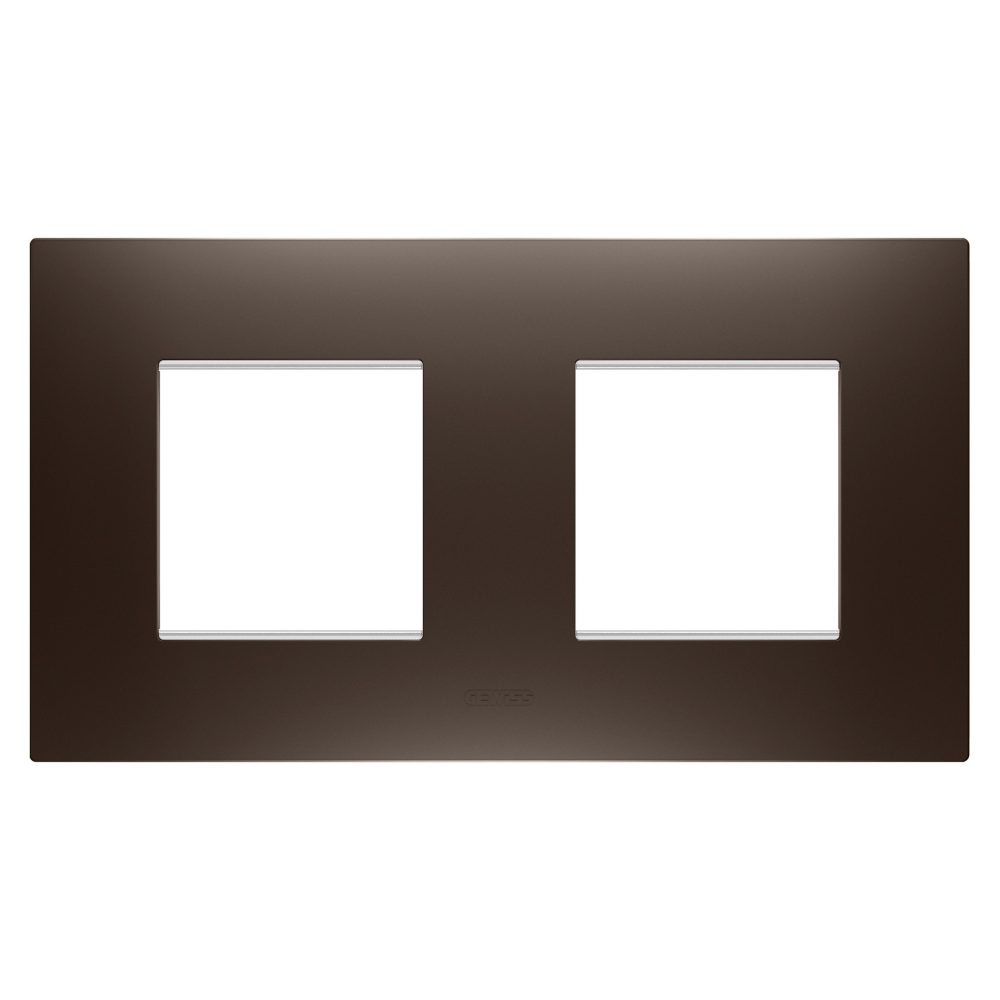  placca ego international - in tecnopolimero verniciato - 2+2 posti orizzontale - brown shade - chorusmart