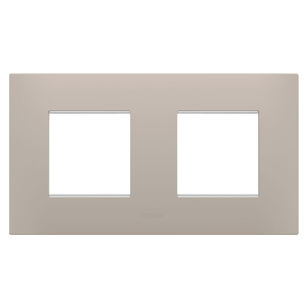  ego international plate - in technopolymer - 2+2 modules horizontal - dark sand - chorusmart