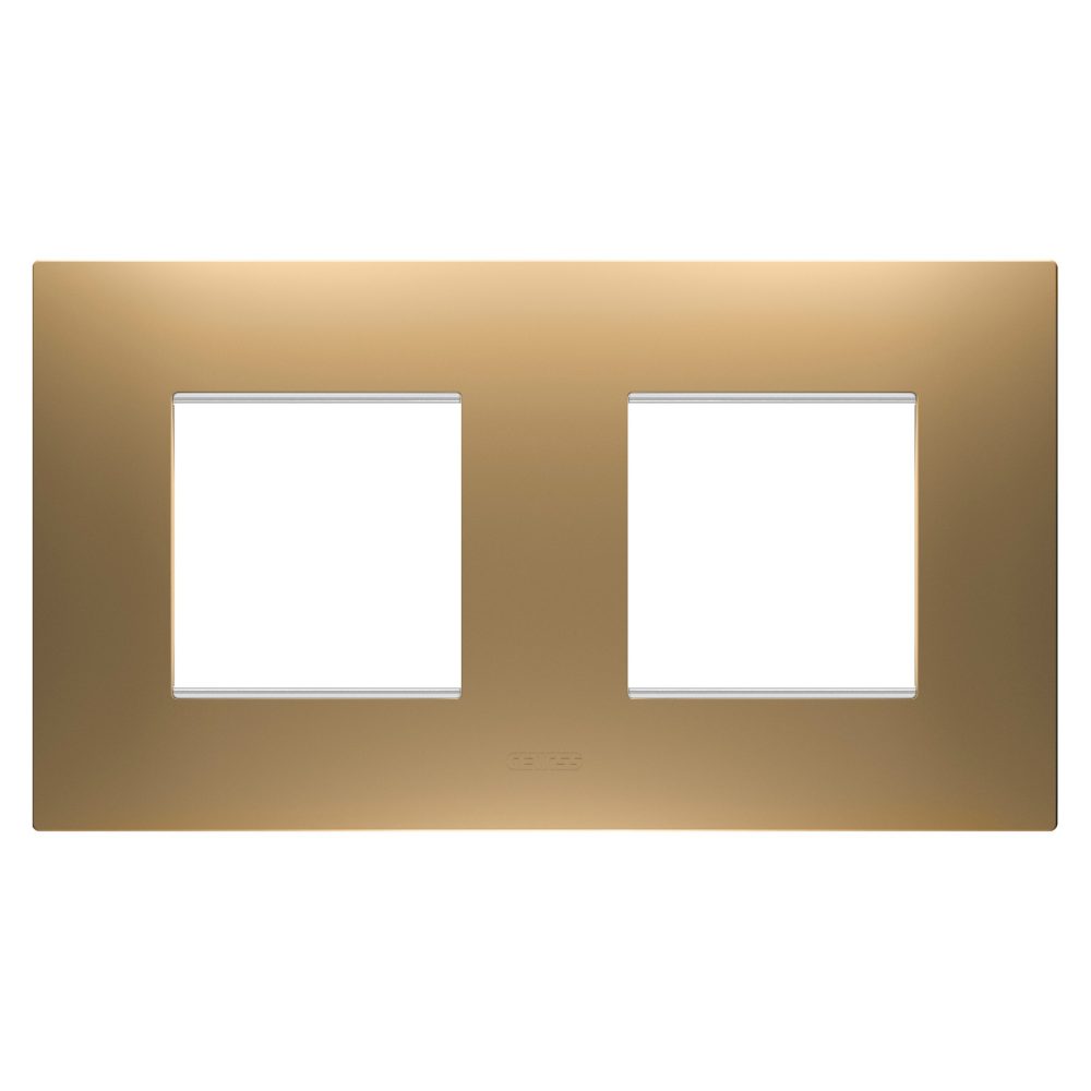  ego international plate - in painted technopolymer - 2+2 modules horizontal - gold - chorusmart