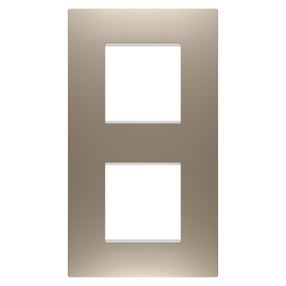 ego international plate - in painted technopolymer - 2+2 modules vertical - light bronze - chorusmart