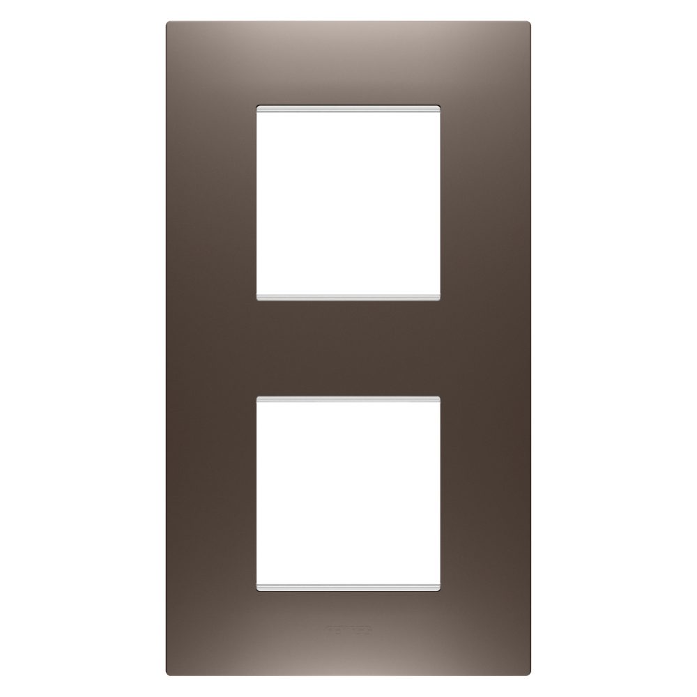  abdeckrahmen ego international - in lackiertem technopolymer - 2+2 module vertikal - brauner farbton - chorusmart