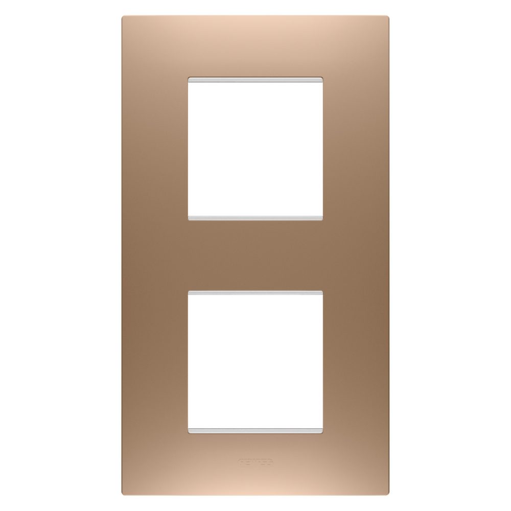  ego international plate - in painted technopolymer - 2+2 modules vertical - soft copper - chorusmart